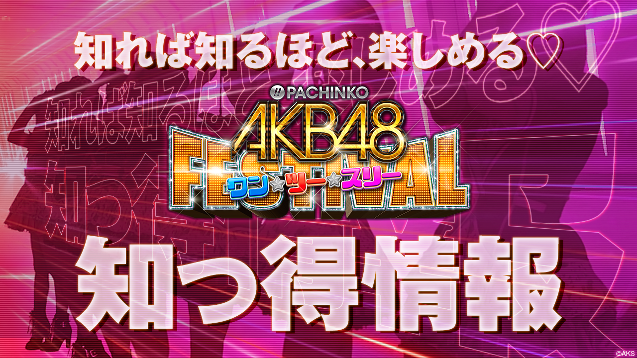 〈ぱちんこ AKB48 ワン・ツー・スリー!! フェスティバル〉知っ得情報／プレミアム演出ムービー