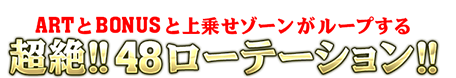 ARTとBONUSと上乗せゾーンがループする 超絶!!48ローテーション!!
