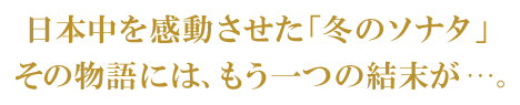 日本中を感動させた「冬のソナタ」その物語には、もう一つの結末が…。