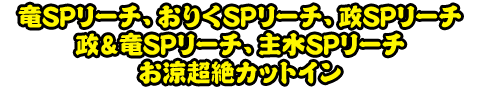 竜SPリーチ、おりくSPリーチ、政SPリーチ、政＆竜SPリーチ、主水SPリーチ、お涼超絶カットイン