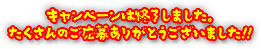 キャンペーンは終了しました。たくさんのご応募ありがとうございました!!