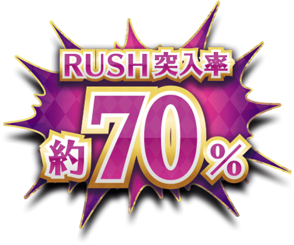 RUSH突入率約70%